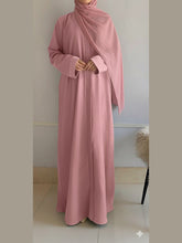 Plain Regular Zoom Front Open Abaya – Baby Pink